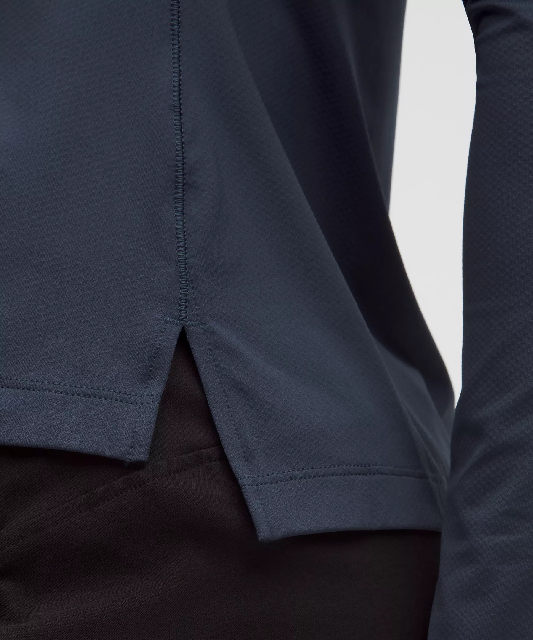 Quick-Dry Long-Sleeve Polo Shirt *Straight Hem - 5