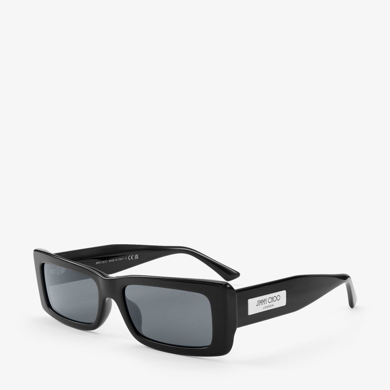 JIMMY CHOO Lennon 
Black Rectangular Sunglasses outlook
