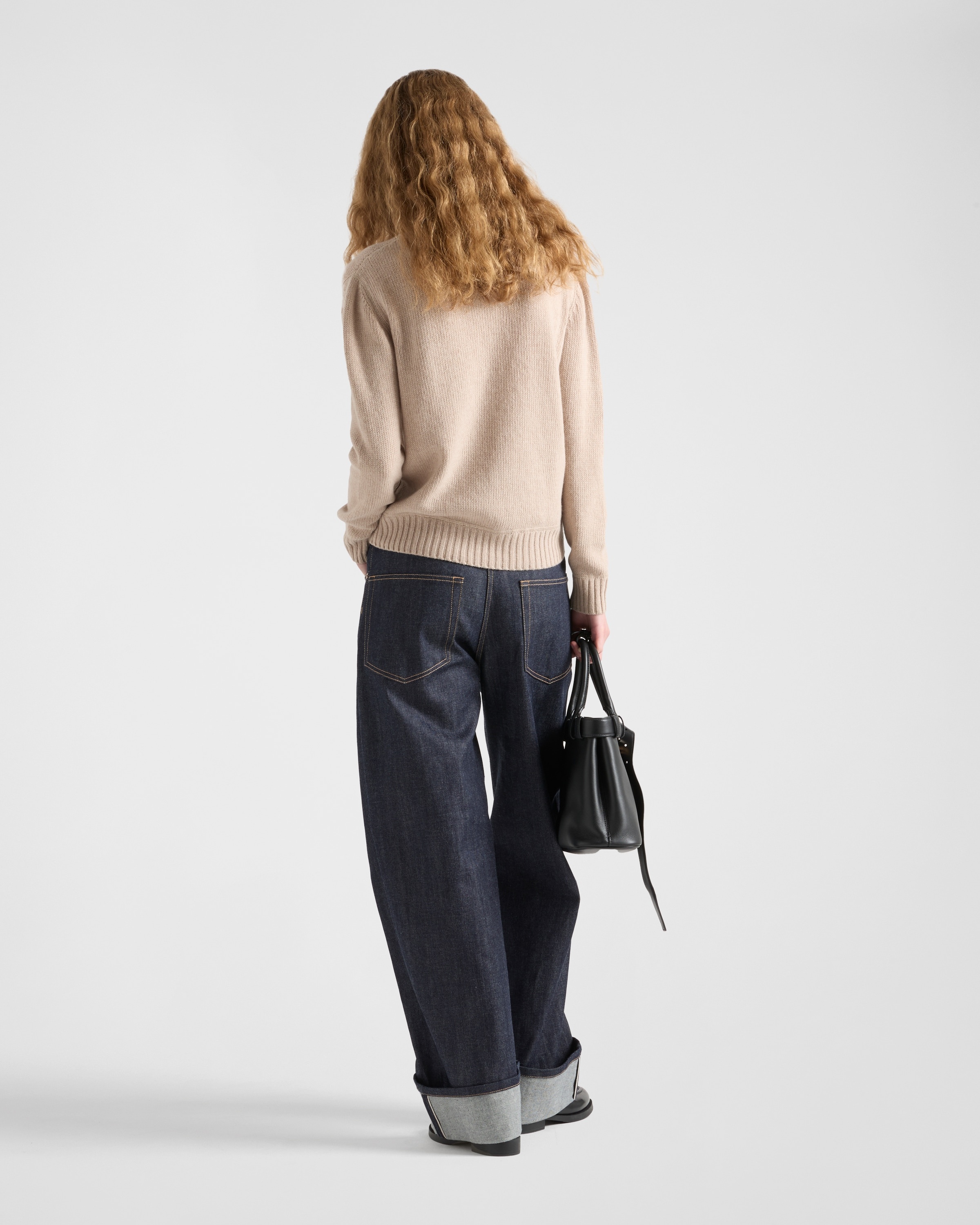 Cashmere and wool Prada logo crew-neck sweater - 5