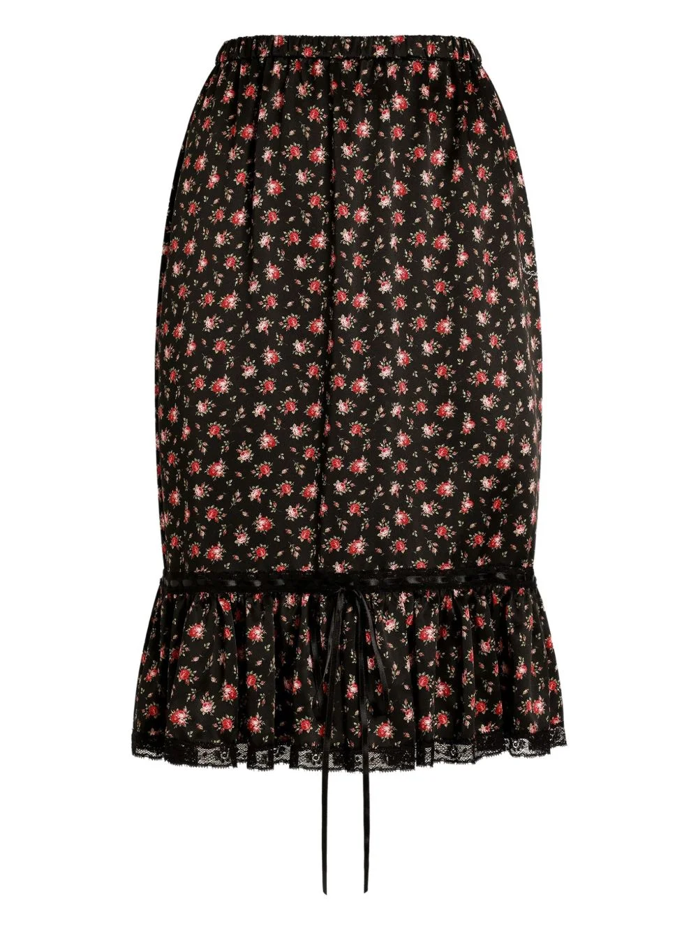 floral ruffled midi skirt - 1