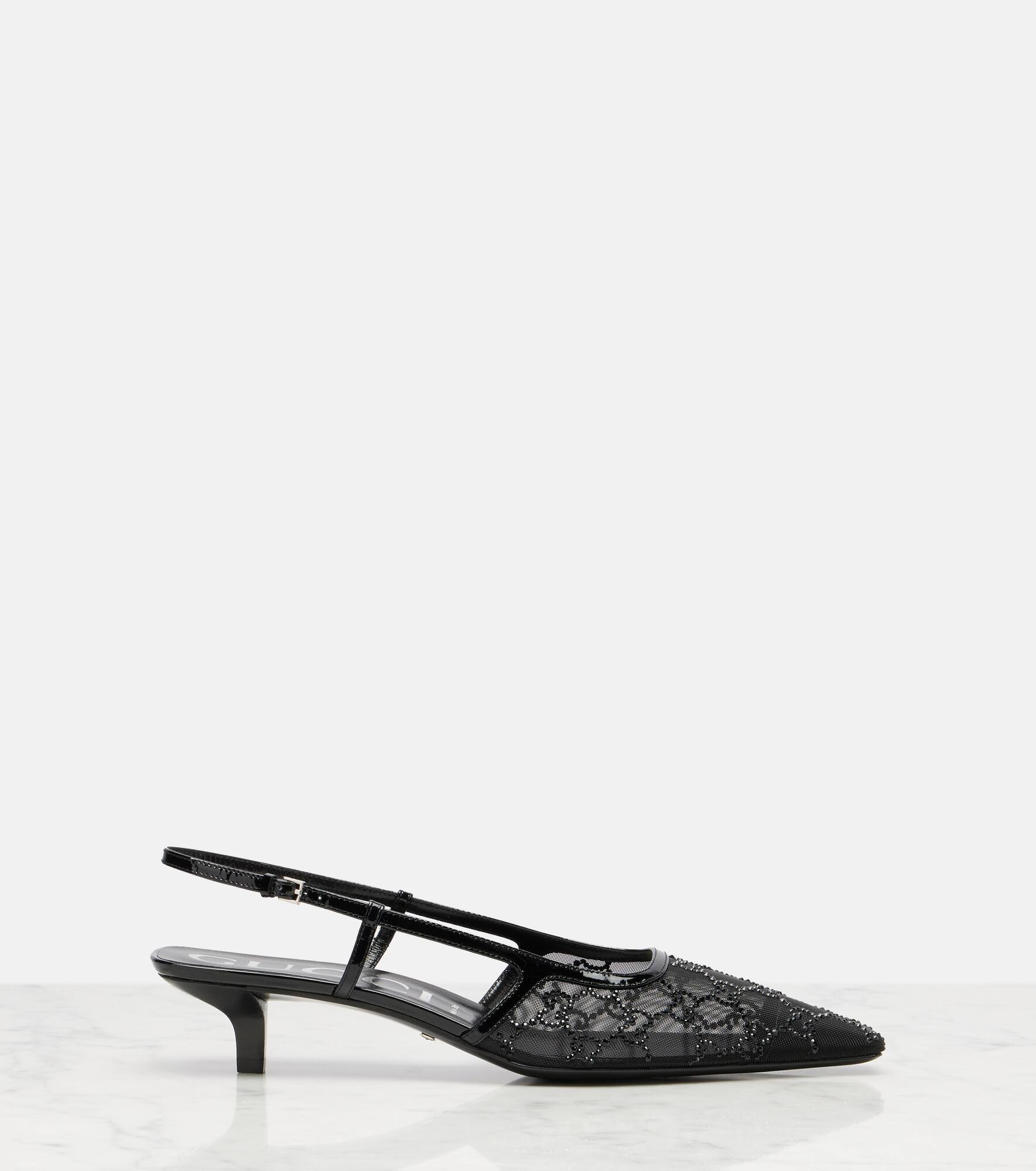 Gucci Demi embellished slingback pumps - 4