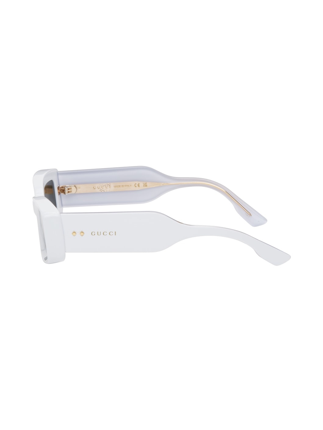 White Rectangular Sunglasses - 3