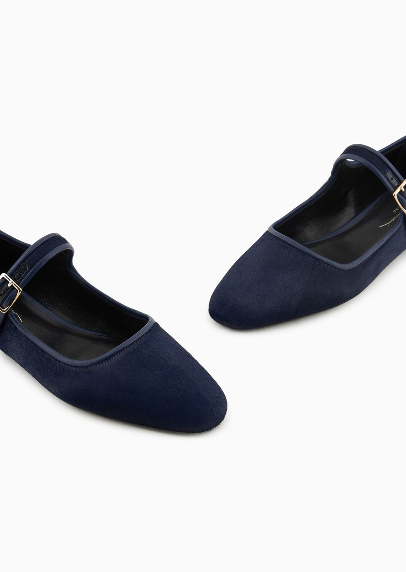 Ballerinas with nappa leather and ponyskin-effect strap 5