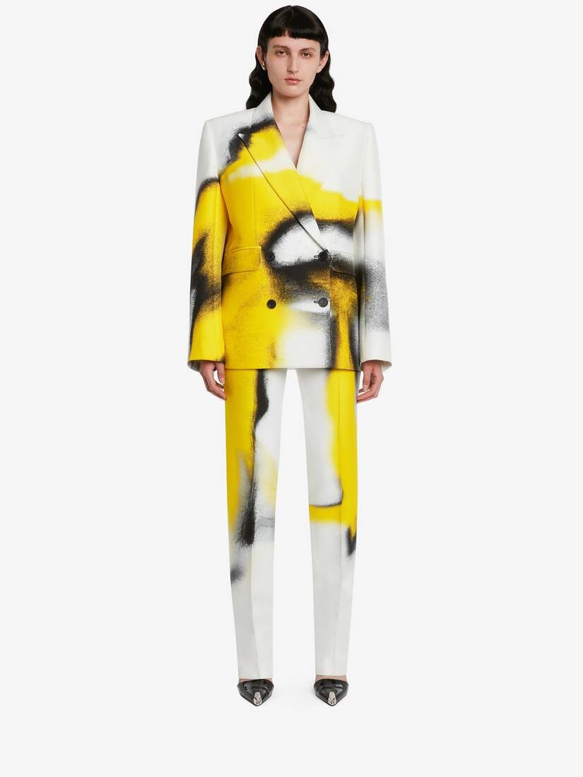 Alexander McQueen graphic-print rib-cuff windbreaker - Yellow