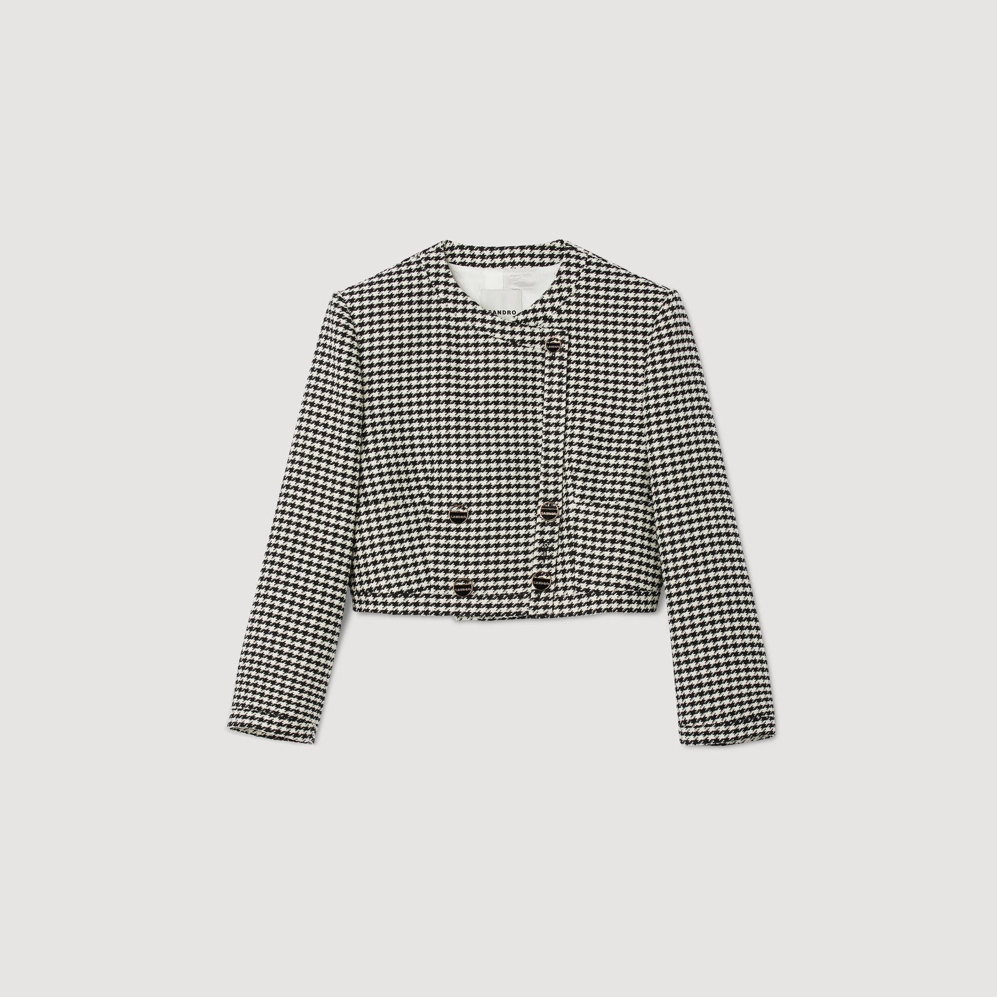 CROPPED HOUNDSTOOTH JACKET - 1