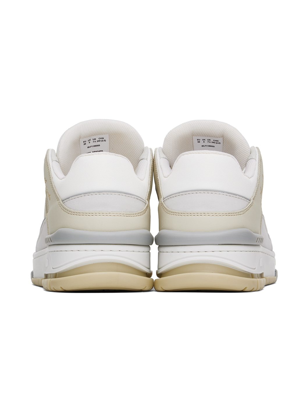 White & Beige Area Lo Sneakers - 2