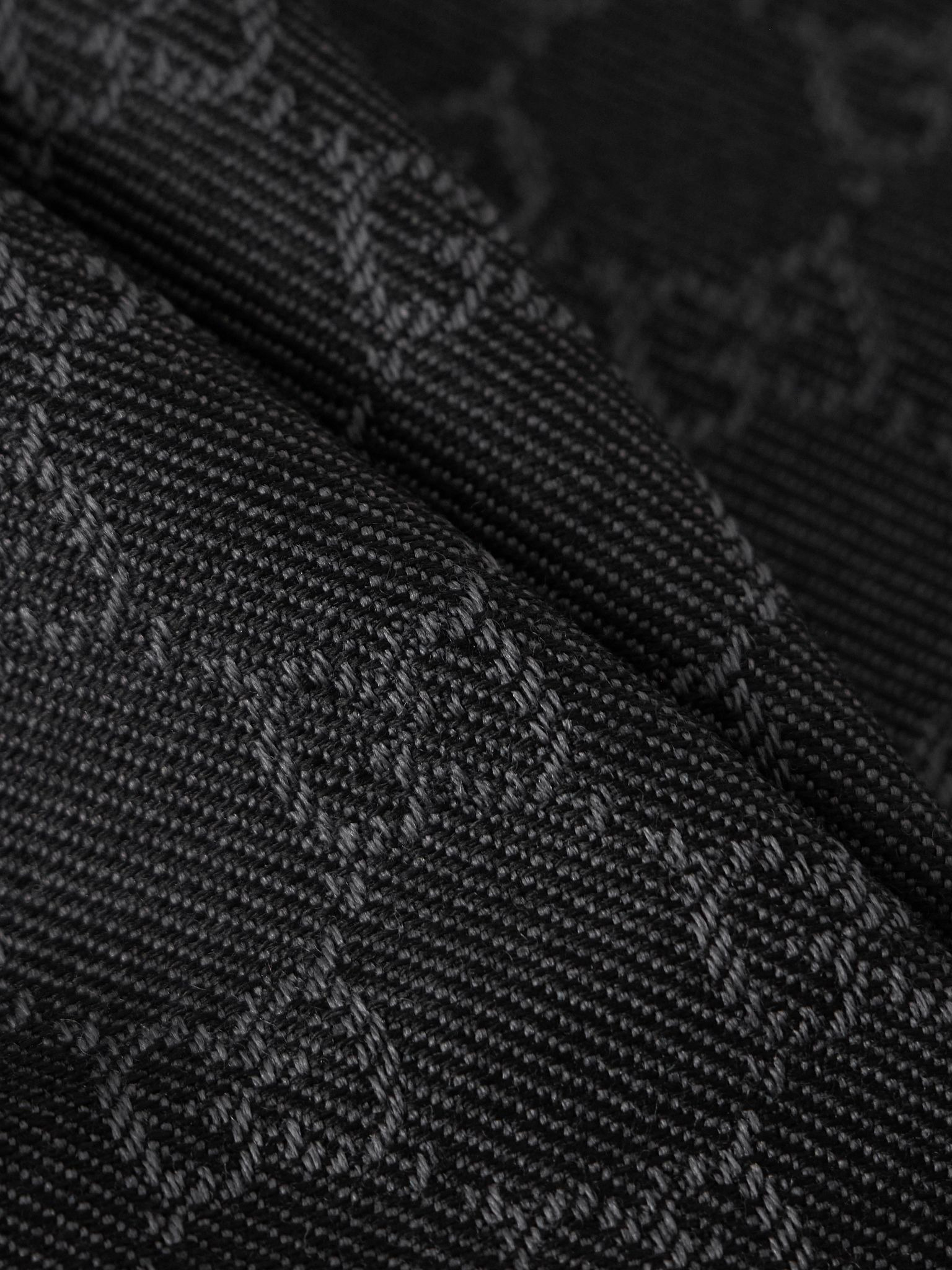 Frayed wool-jacquard scarf Black - 3