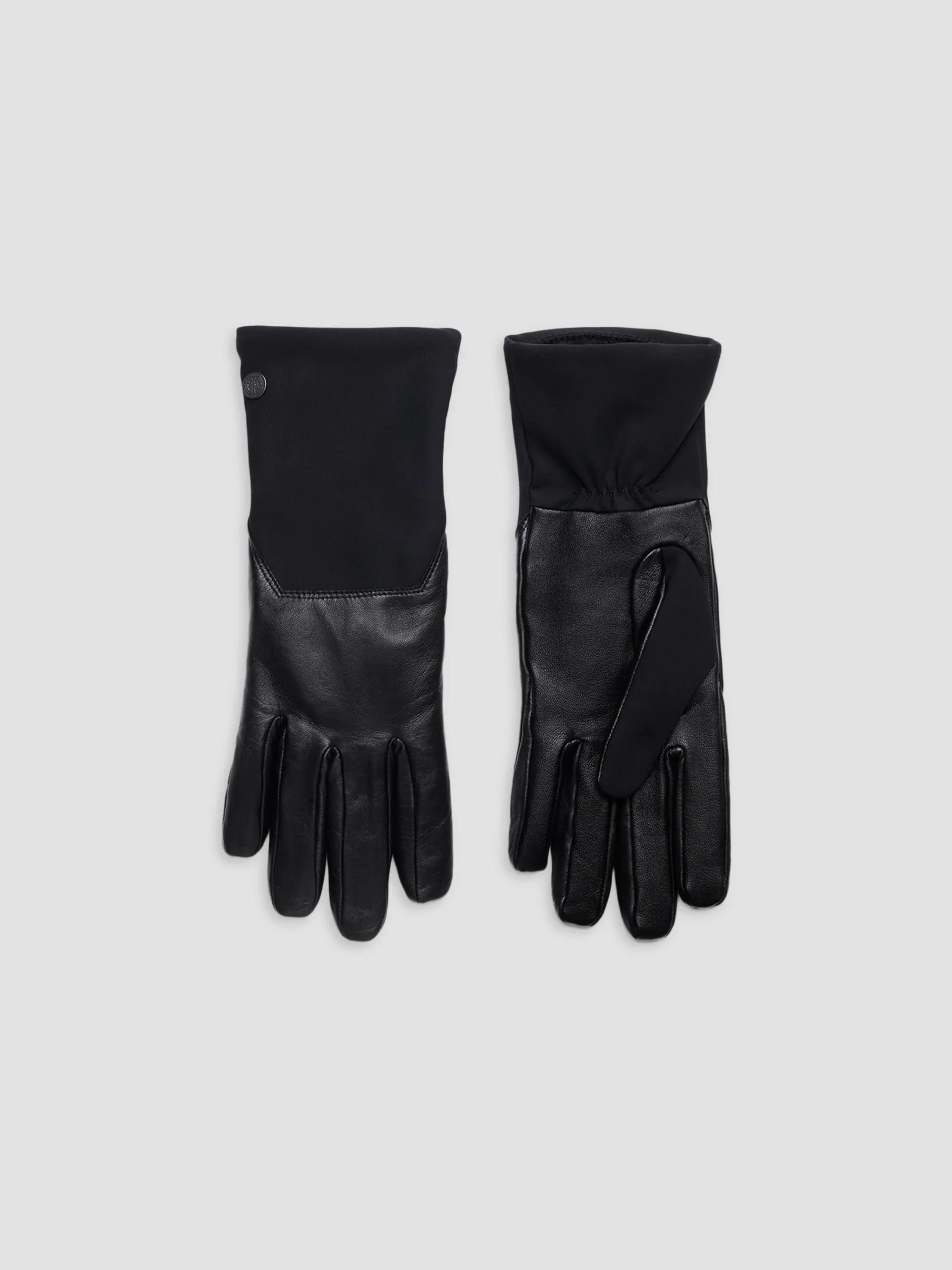 Women's Leather Touchscreen Gloves - Black - 1