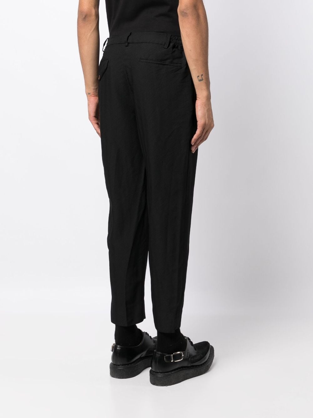 chevron-pattern tapered trousers - 5