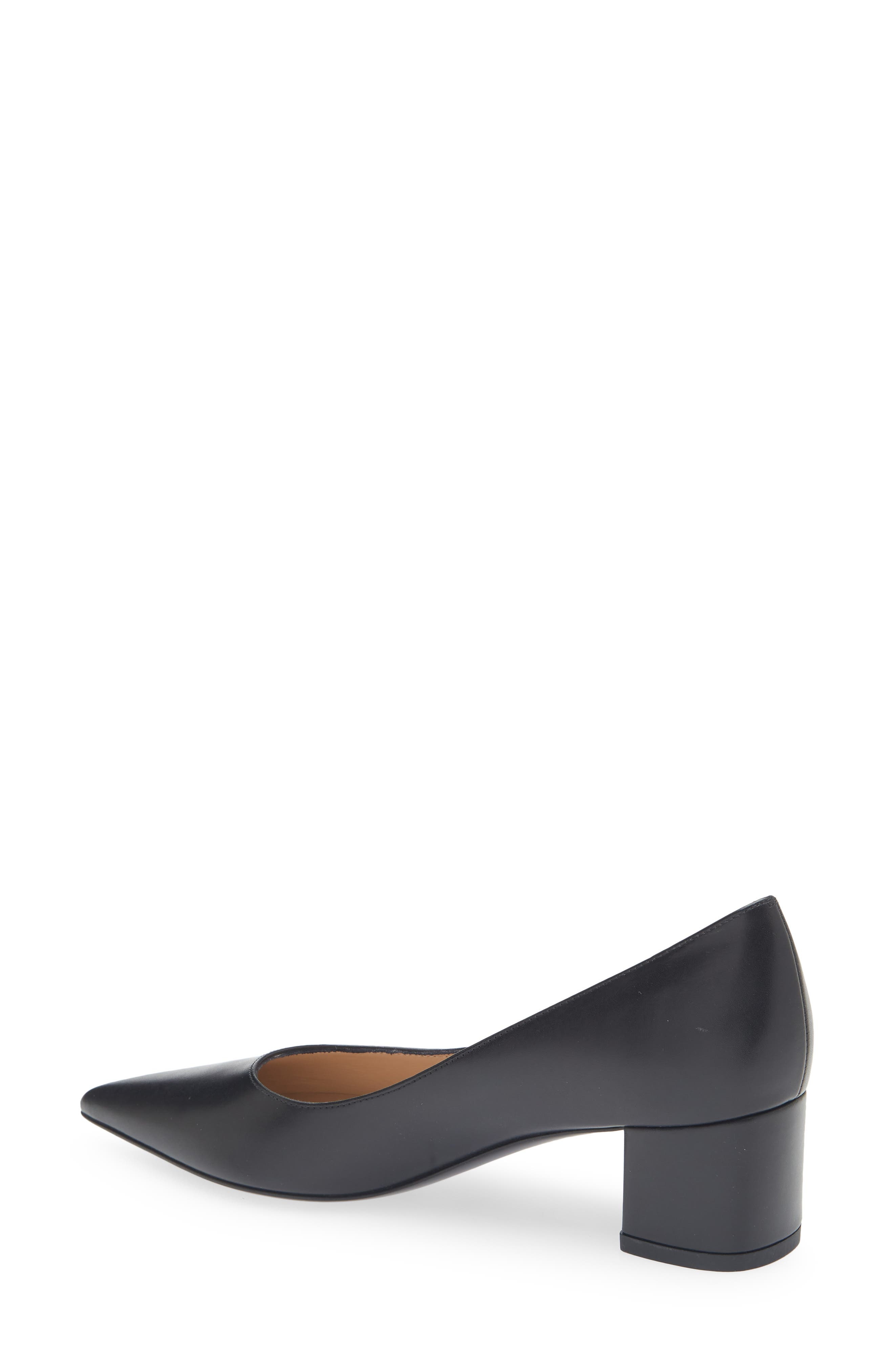 Stuart Weitzman Stuart Power 50 Block Heel Pump in Black Smooth Calf at Nordstrom - 2