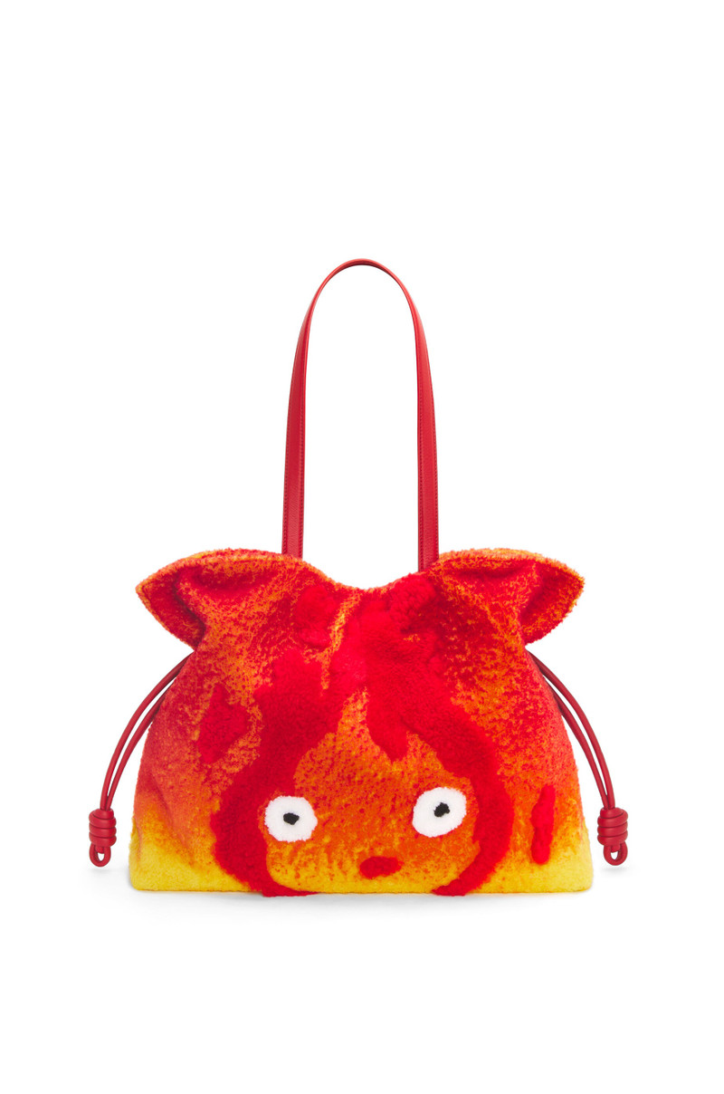 Calcifer XL Flamenco clutch in shearling 7