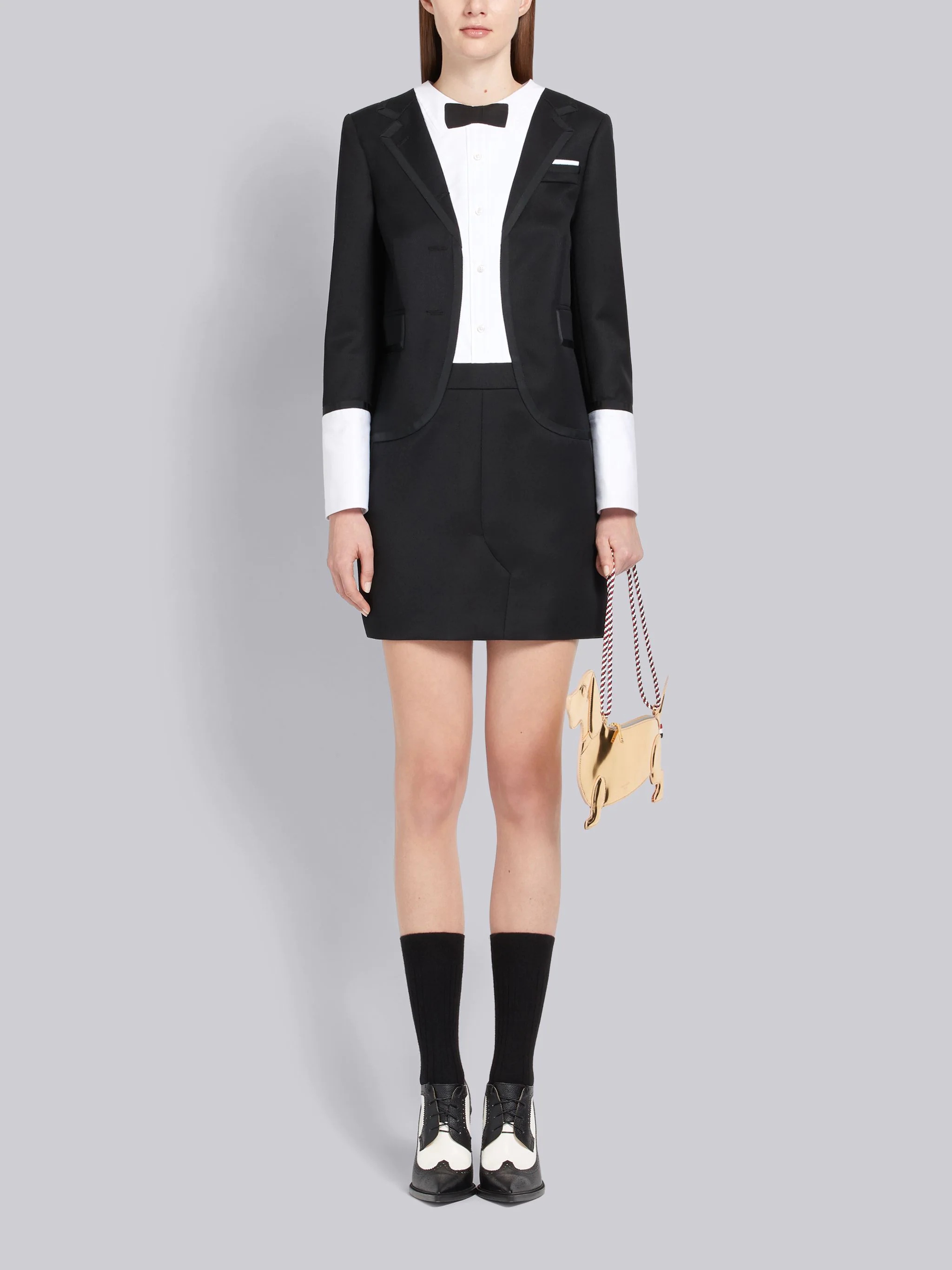 Trompe L'oeil Tuxedo Mini Dress - 4
