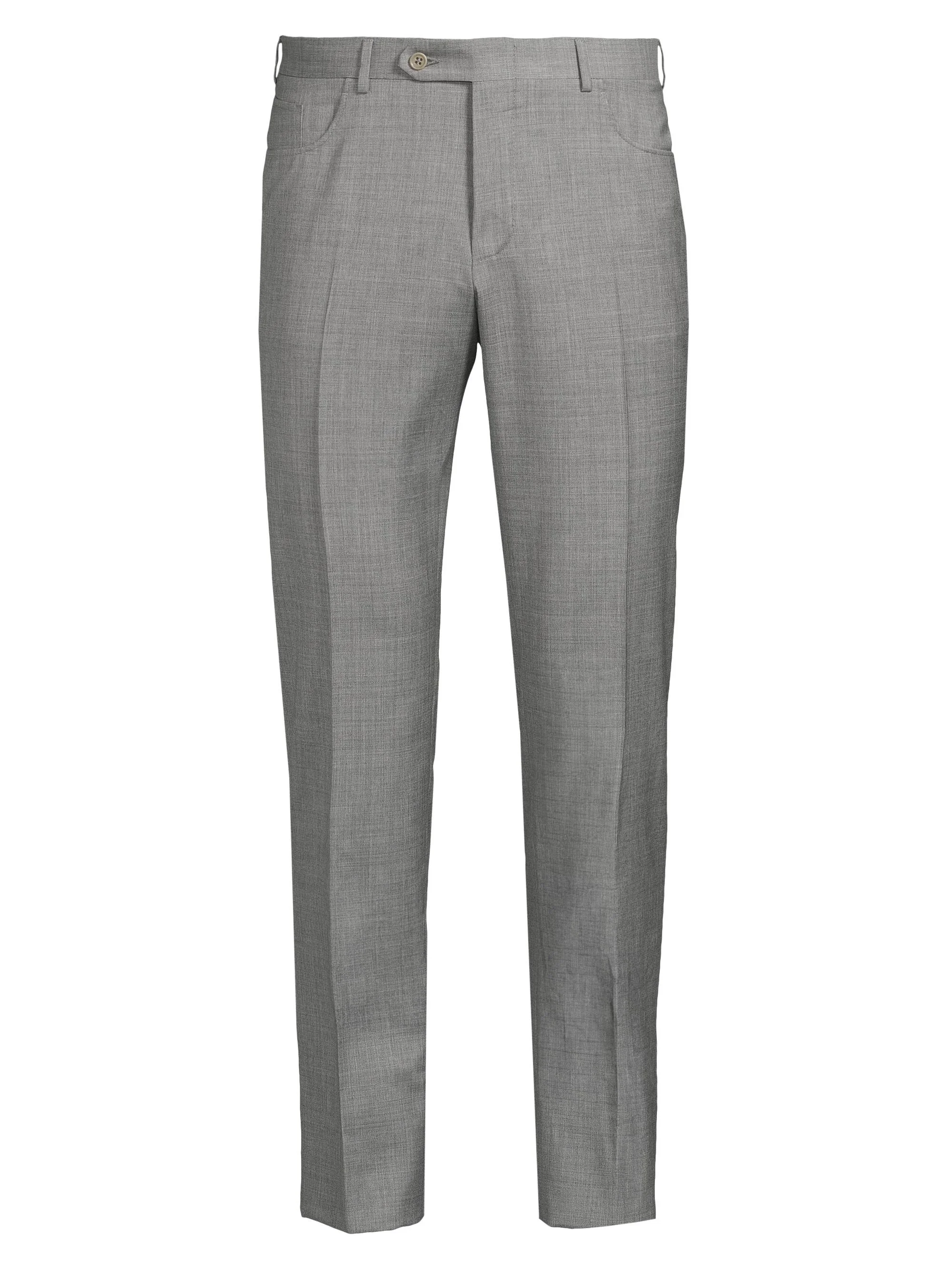 Men's Classic Solid Dress Trousers - Grey - 1