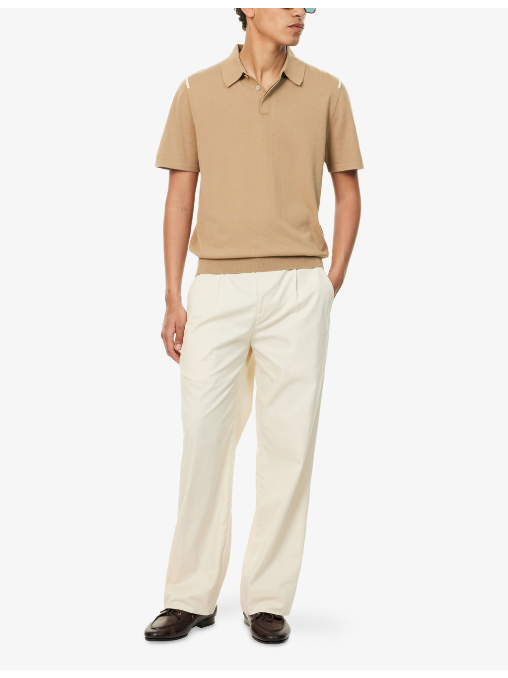 Short-Sleeve Knitted Cotton Polo Shirt - 2