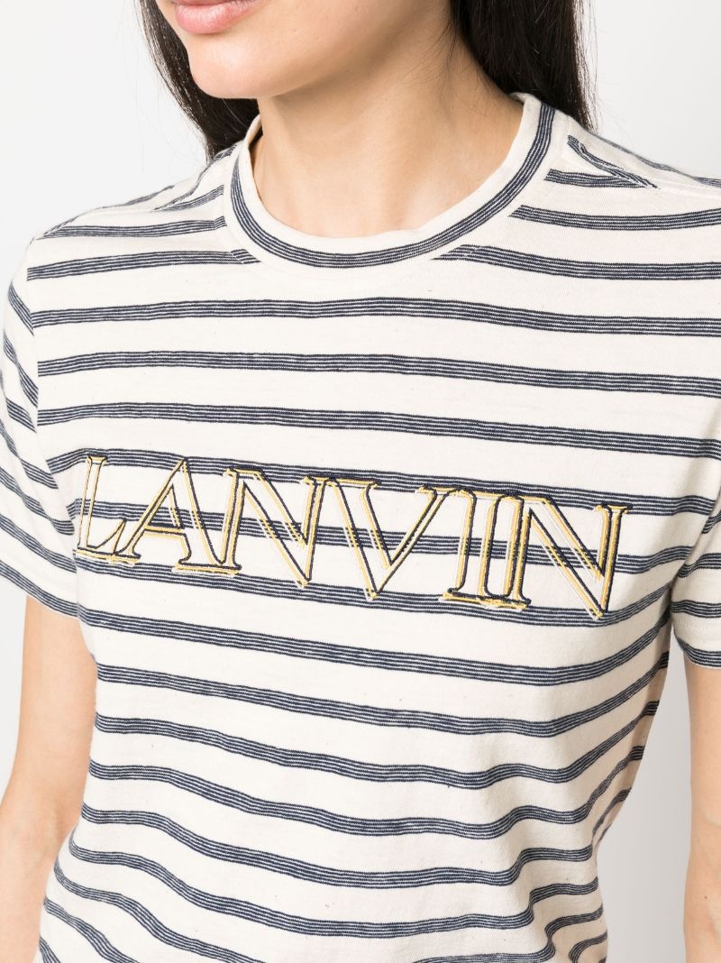 logo-print striped T-shirt - 5
