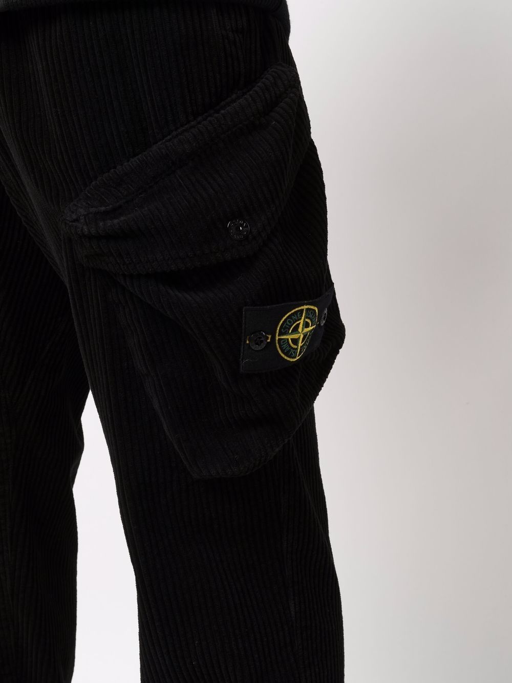 logo-patch corduroy trousers - 5