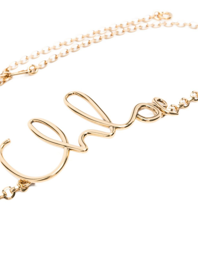 Chloé logo-plaque chain belt outlook