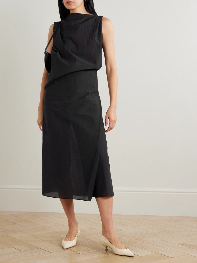 JACQUEMUS The Drapeado Draped Cotton-blend Gauze Midi Dress outlook