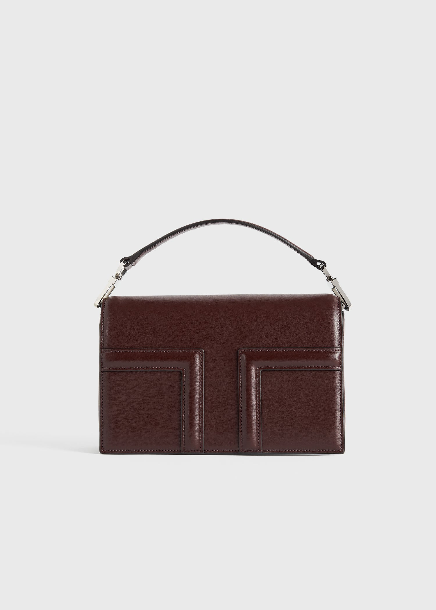 Mini T-flap leather bag bordeaux - 10