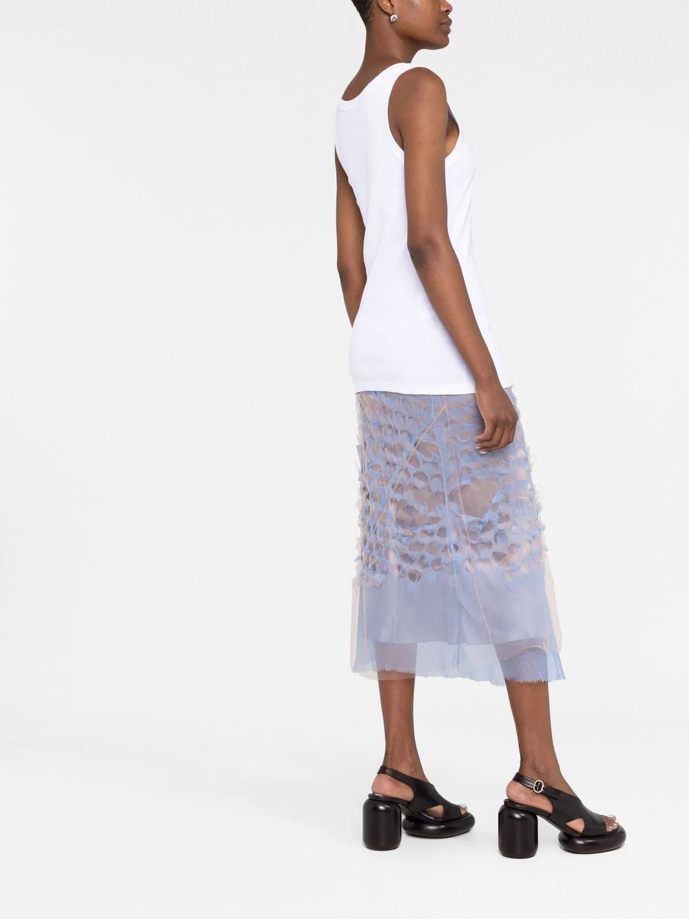 logo-plaque sleeveless vest top - 6