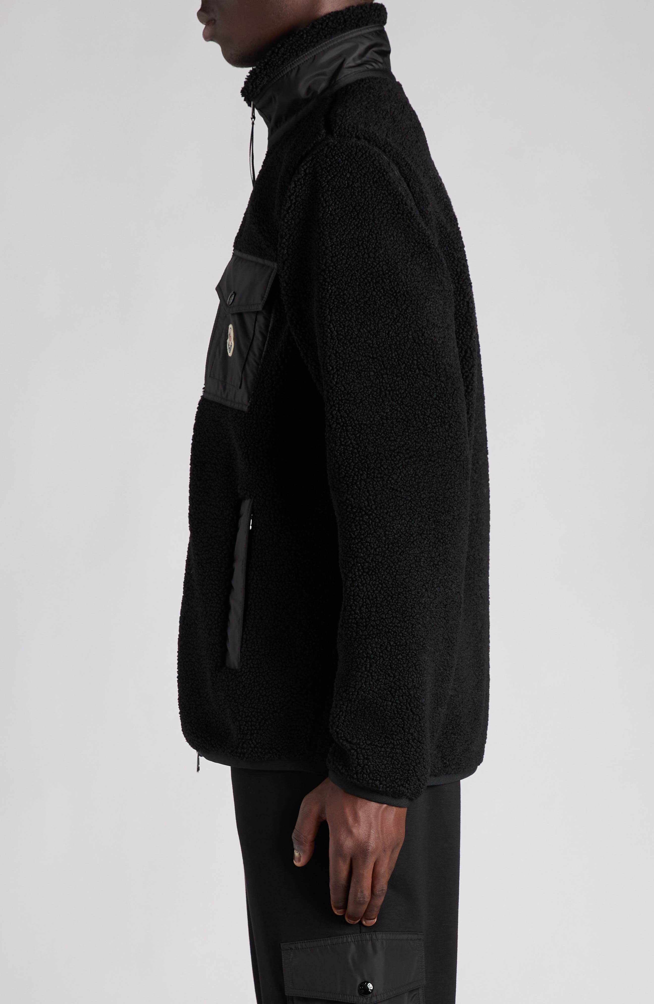 Moncler Faux Shearling Jacket in Black at Nordstrom - 4