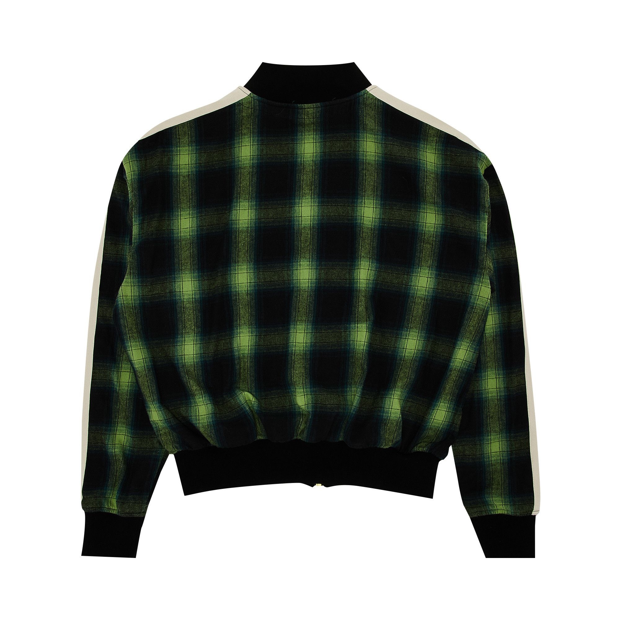 Palm Angels Classic Logo Check Bomber Jacket 'Green/Off White' - 2