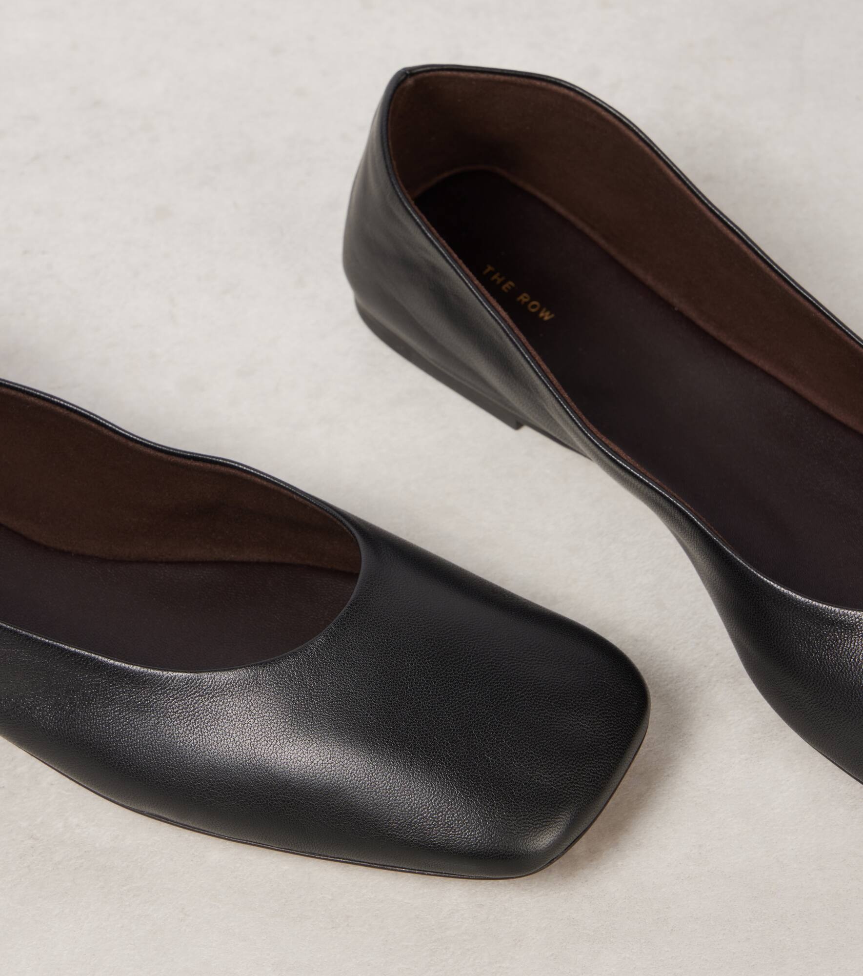 Square leather ballet flats - 5