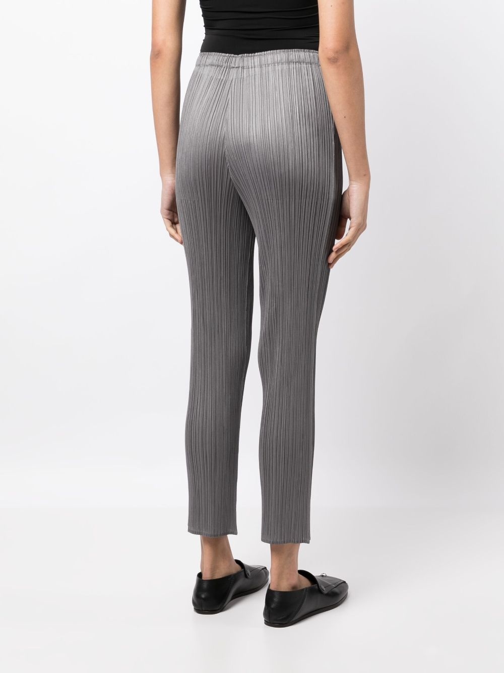 slim-cut micro-pleated trousers - 4