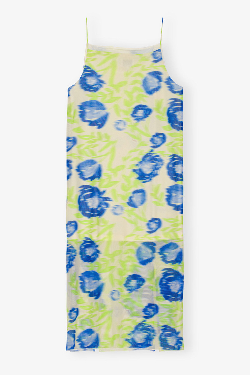 PRINTED MESH SLIP DRESS 7