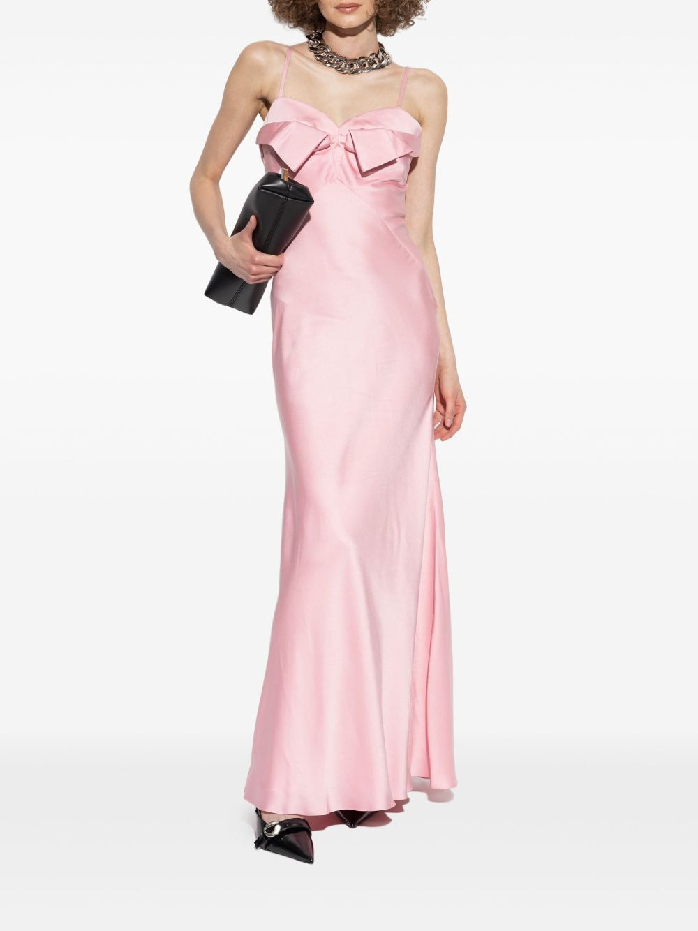 bow-detail maxi slip dress - 2
