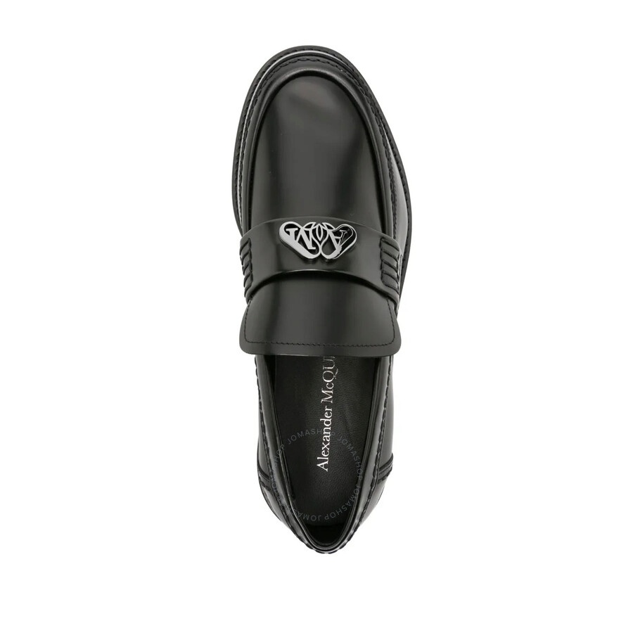 Alexander Mcqueen Seal-Plaque Leather Loafers - 4