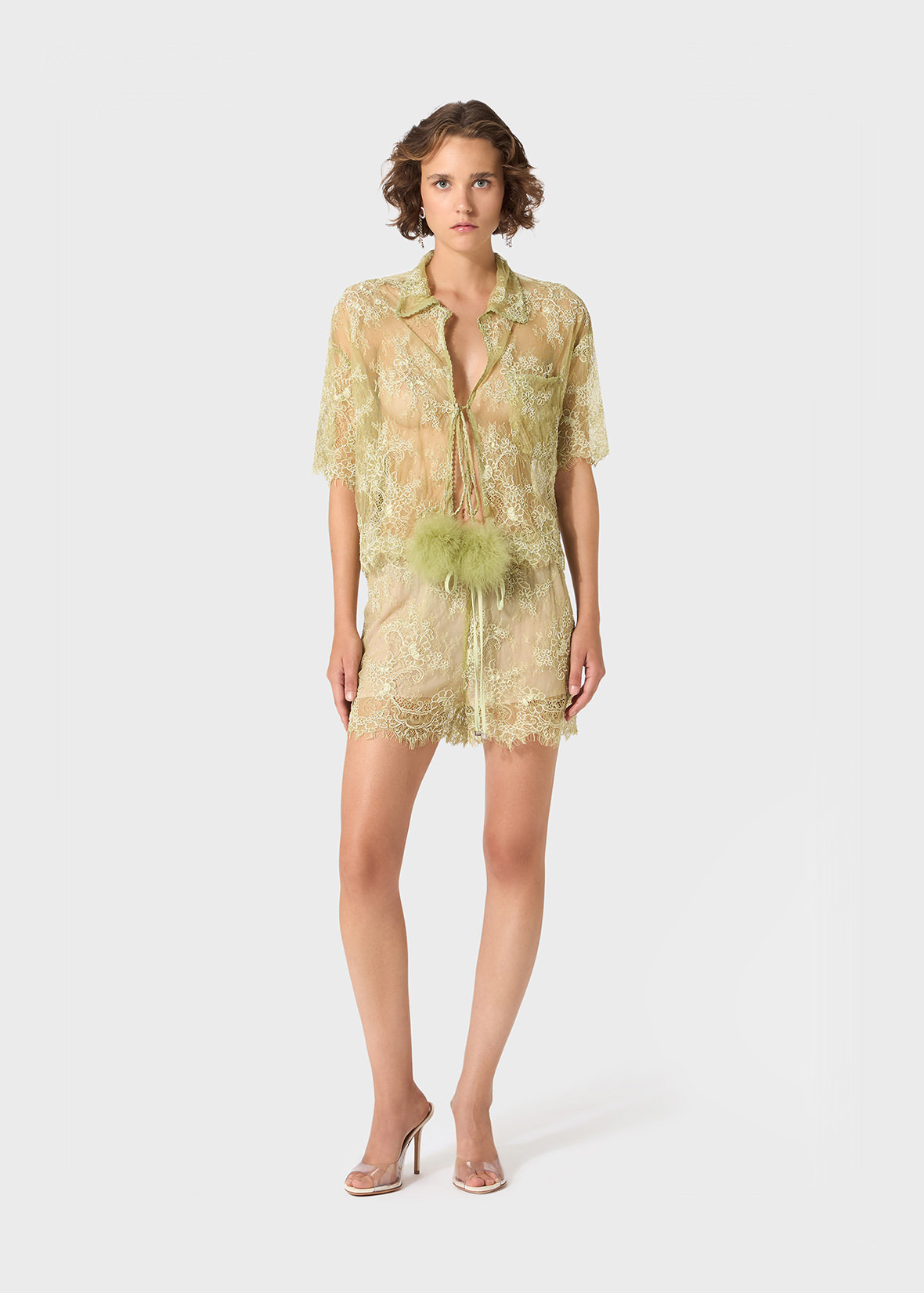 RÉBRODÉ LACE SHORTS WITH SCALLOPED EDGES - 2