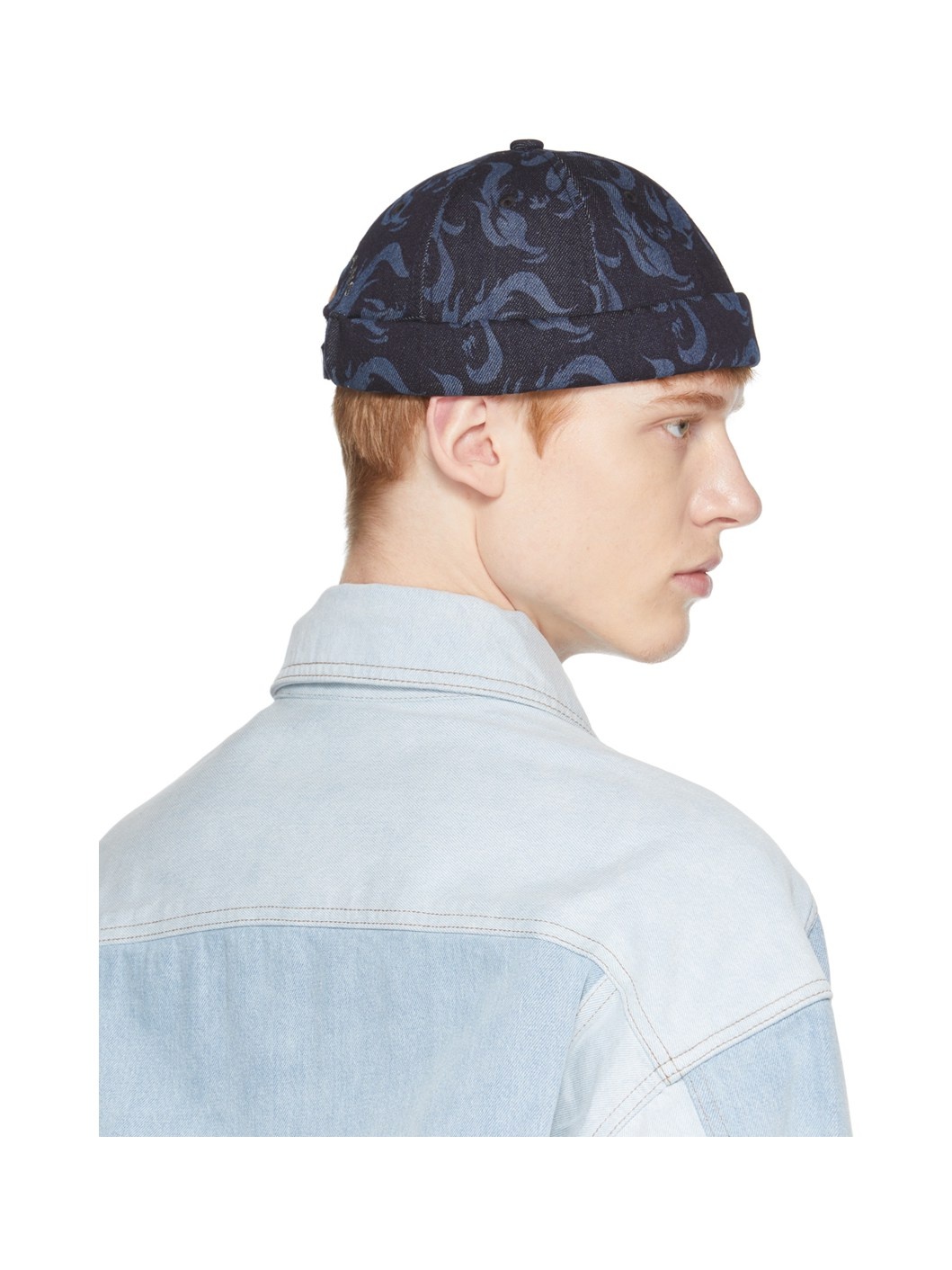 Navy Denim Phoenix Brimless Cap - 3