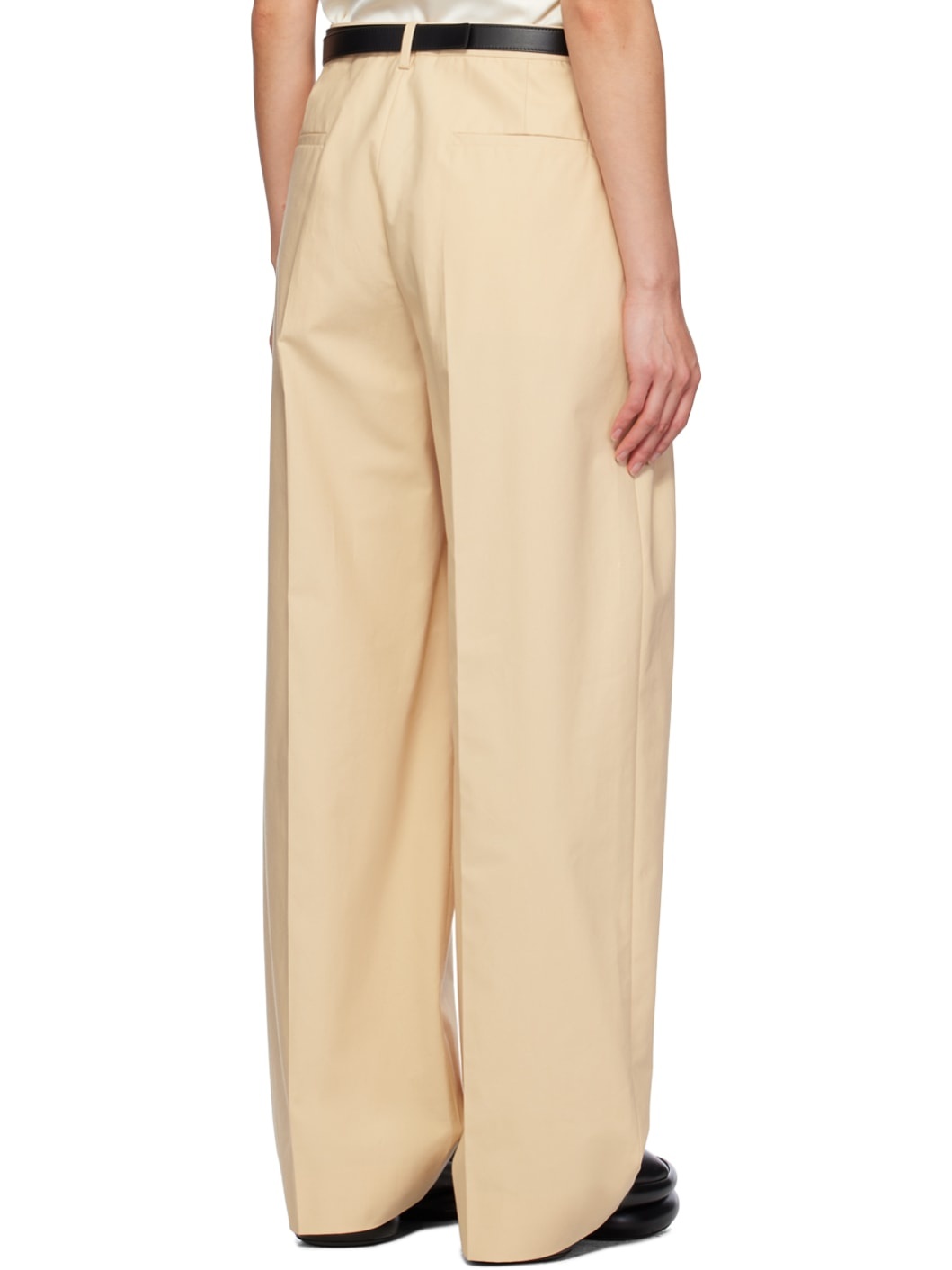 Beige Belted Trousers - 3
