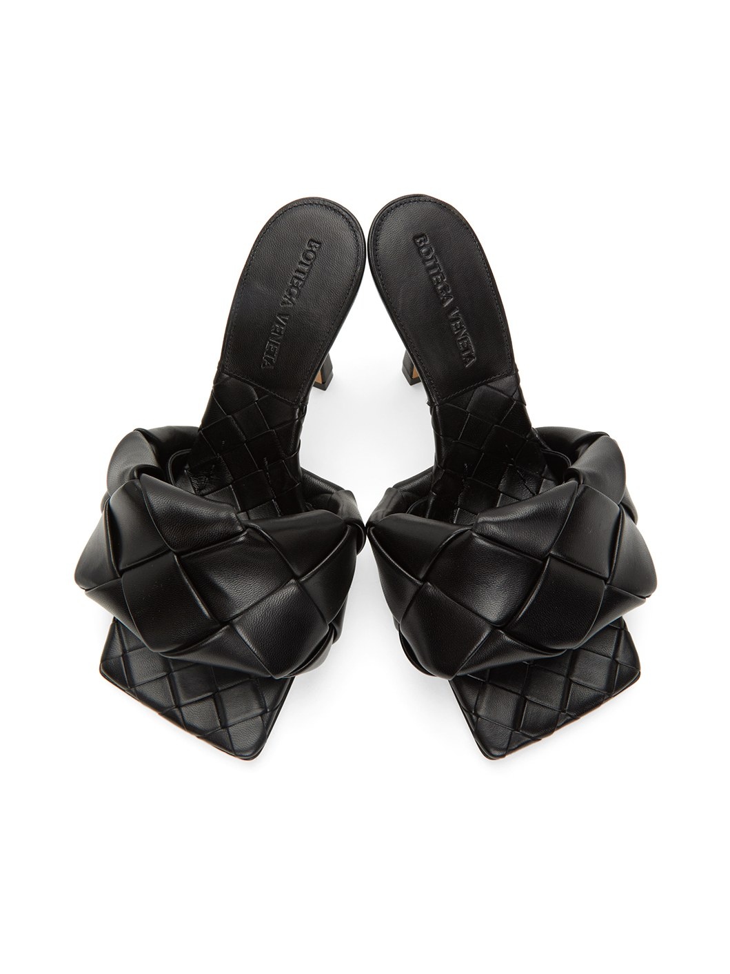 Black Intrecciato Lido Heeled Sandals - 5