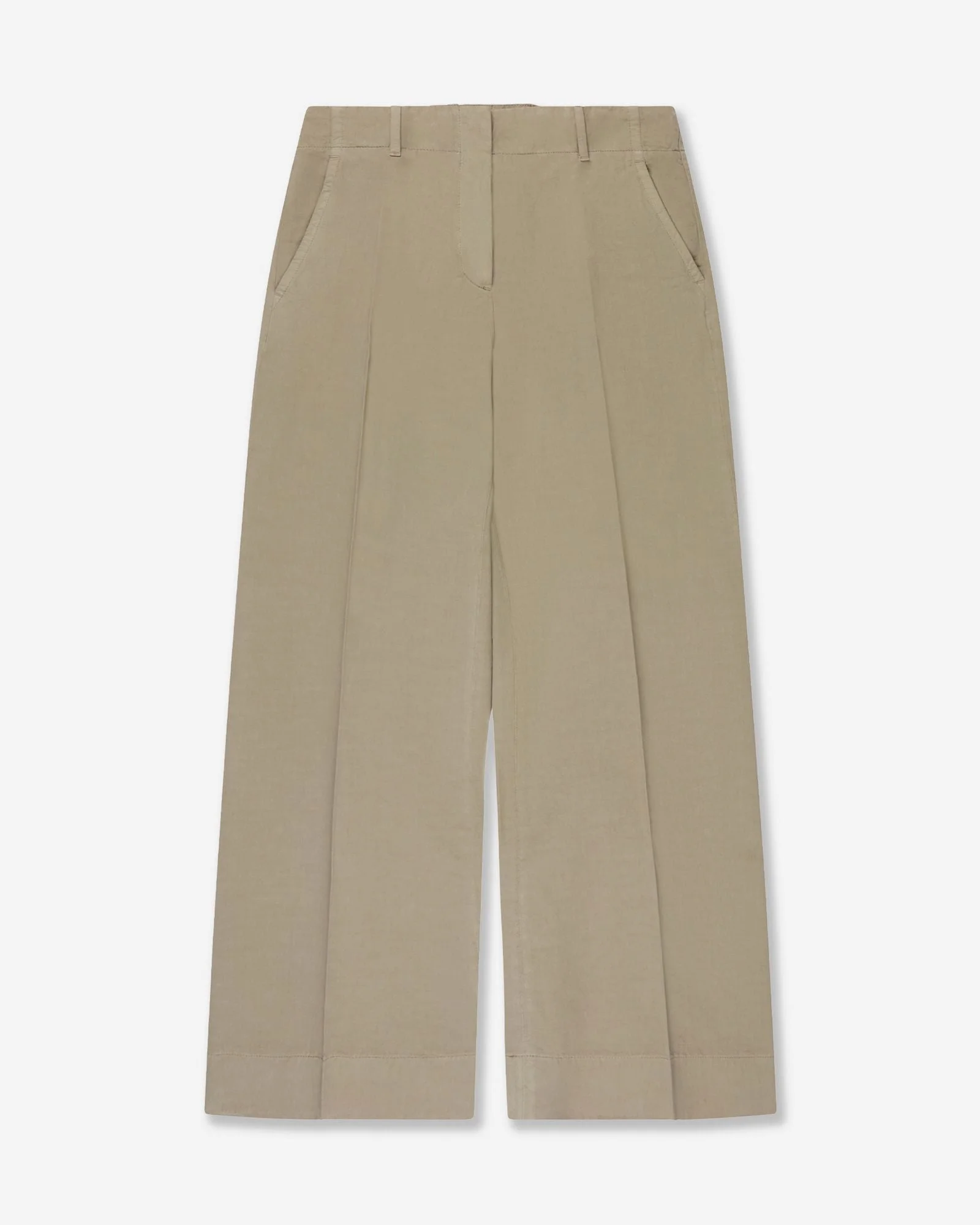 Regular fit trousers in cotton and linen twill - 1