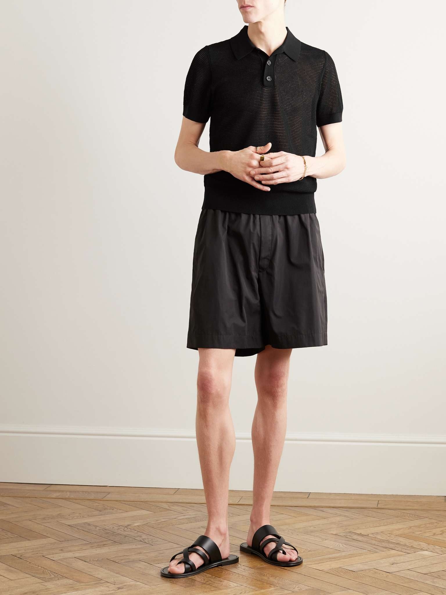 Pointelle-Knit Polo Shirt - 2