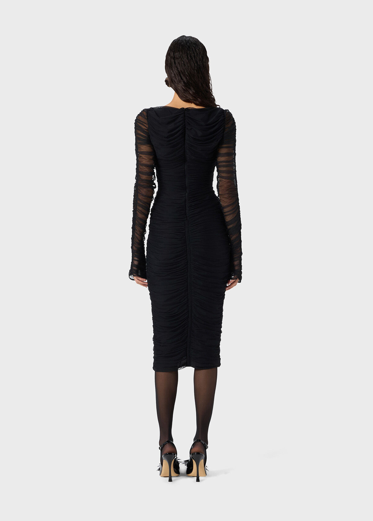 MIDI TULLE DRESS WITH BROOCH - 3