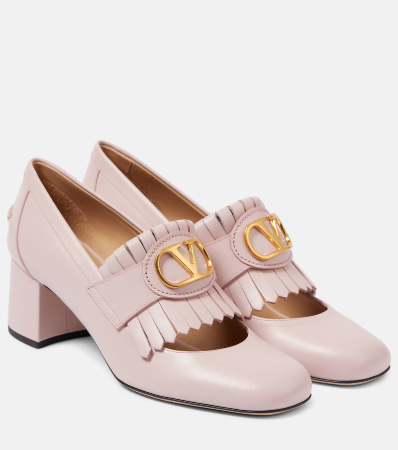 VLogo Signature 55 leather loafer pumps 1