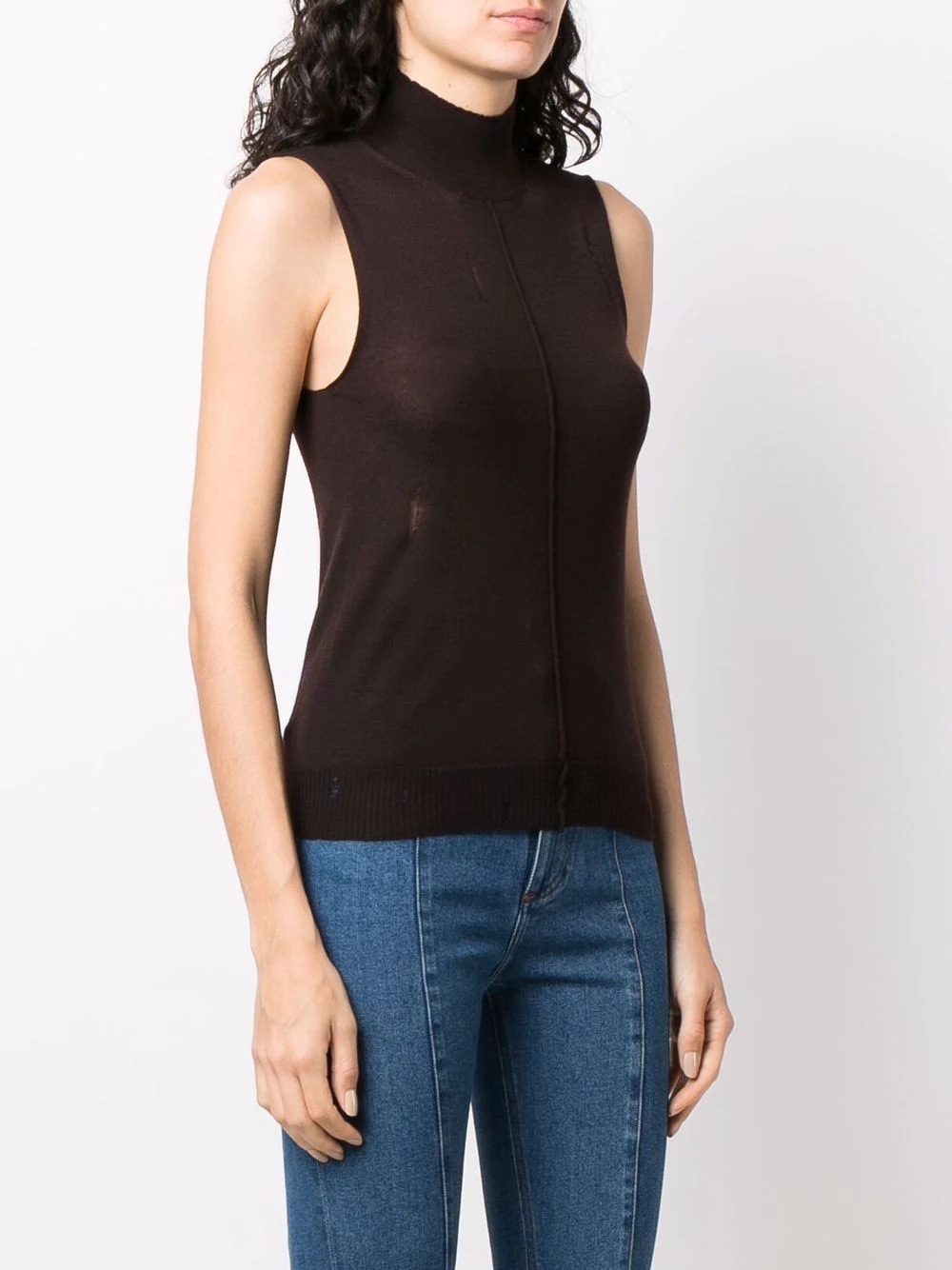 high neck cashmere vest - 3