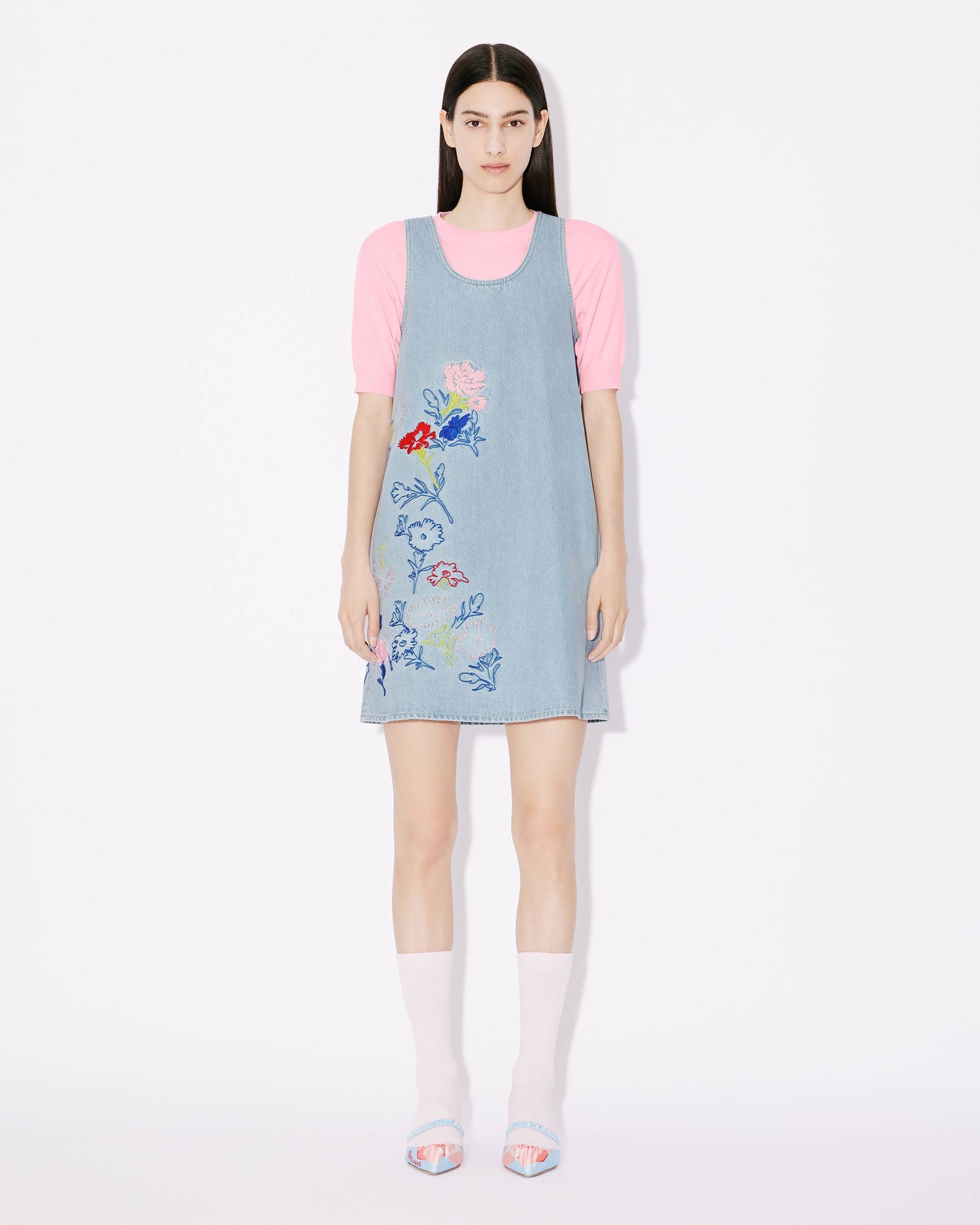 'KENZO Drawn Flowers' sleeveless embroidered dress - 5