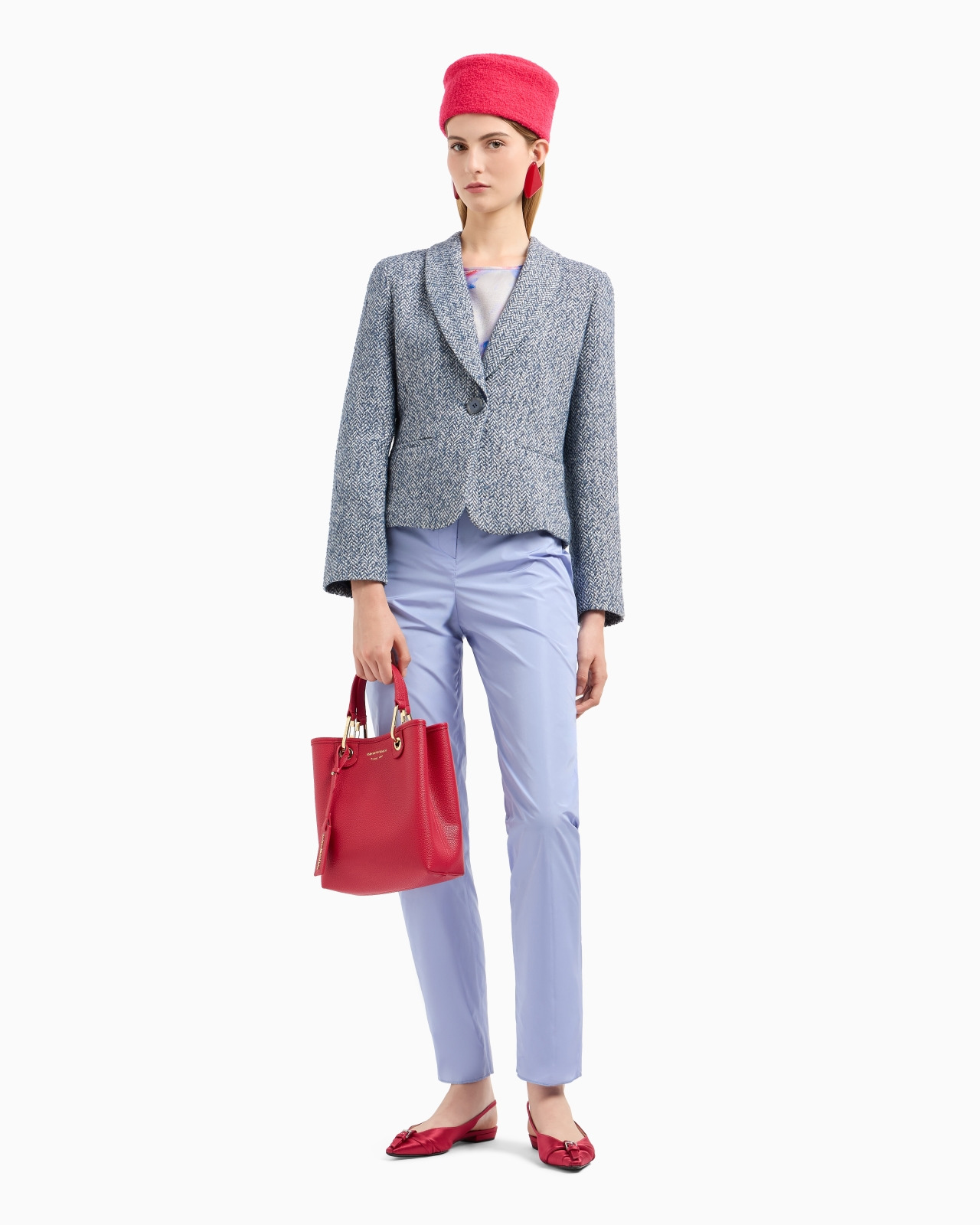 Blouse with three-quarter sleeves in satin crêpe with a watercolour-effect fancy print - 4