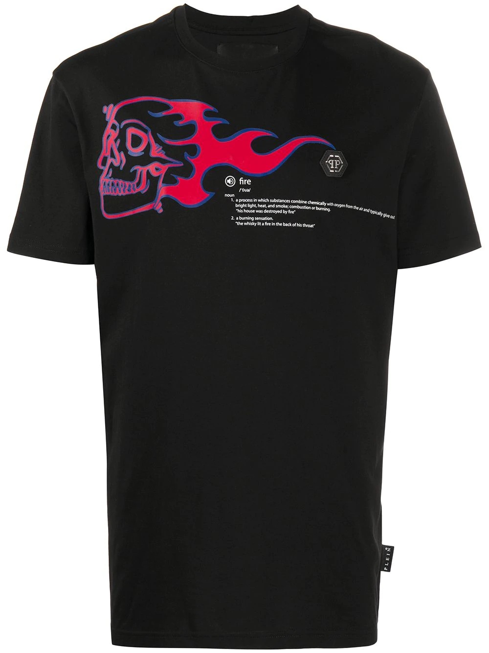 flame skull print T-shirt - 1