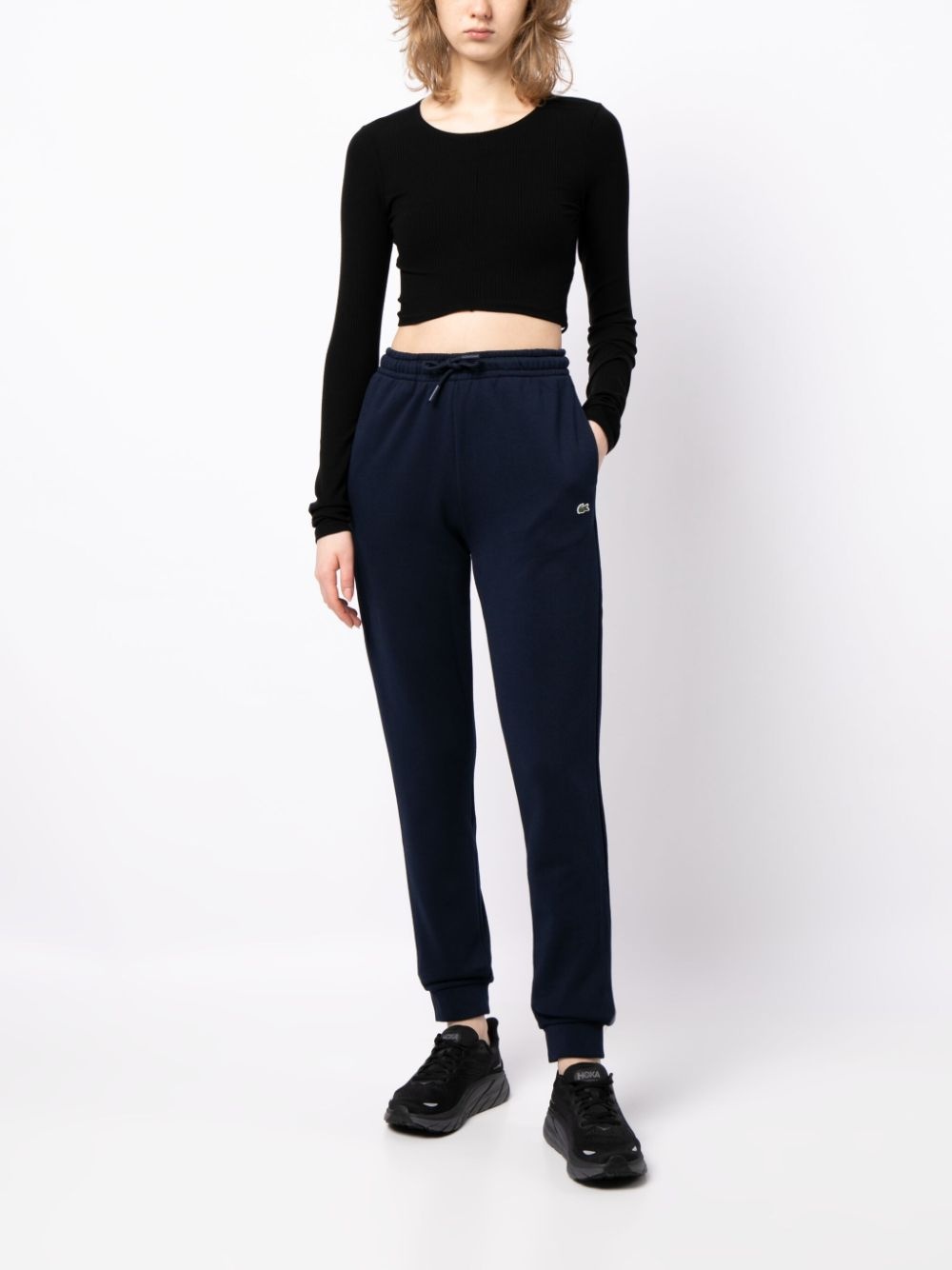 high-waist cotton track pant - 2
