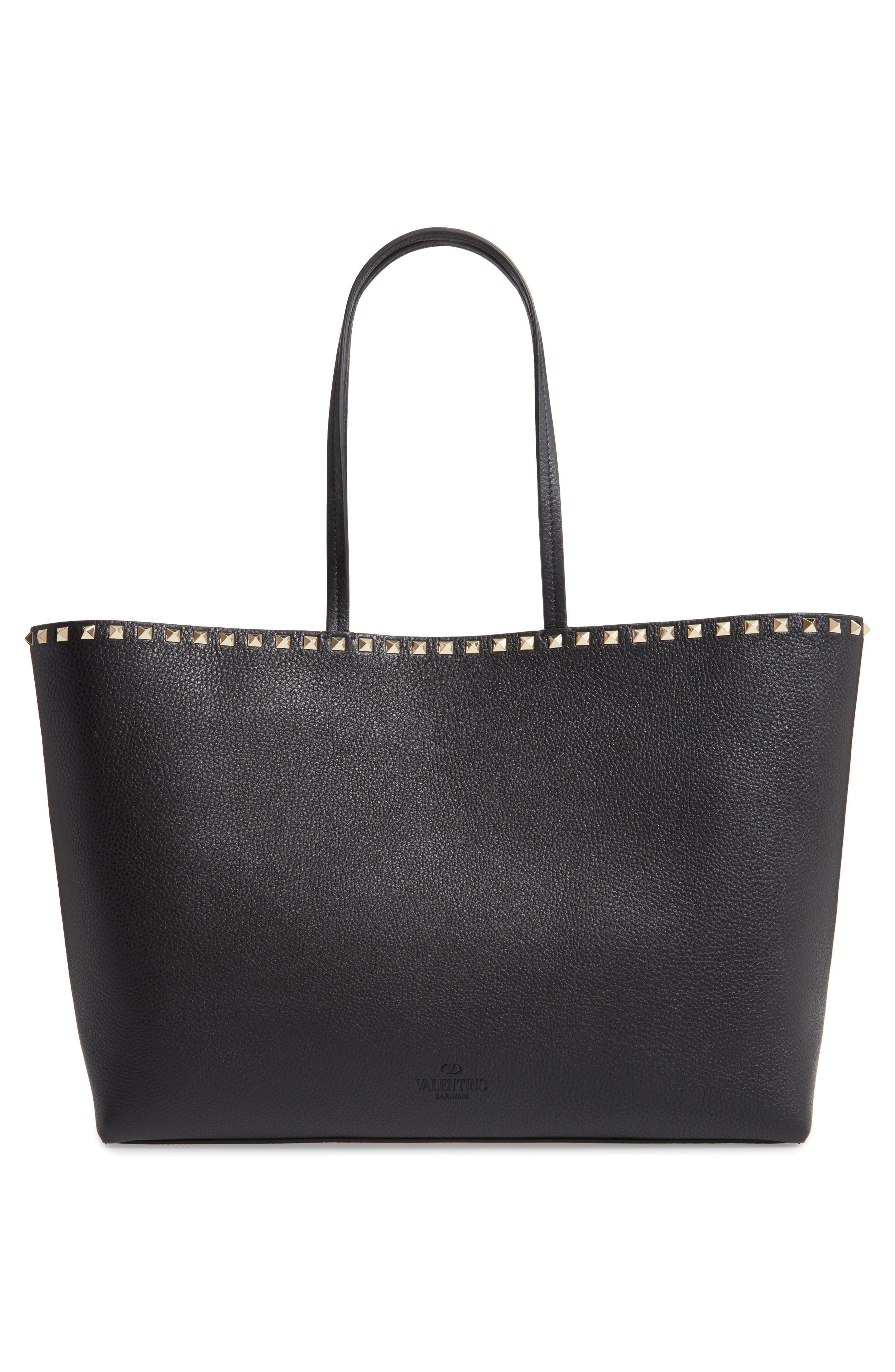 Valentino Garavani Rockstud Leather Tote in Black Rockstud at Nordstrom - 3