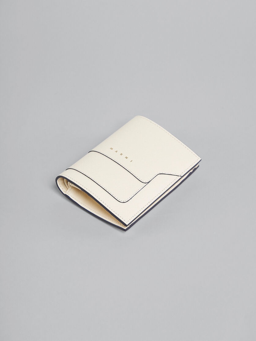 WHITE SAFFIANO LEATHER BI-FOLD WALLET - 5