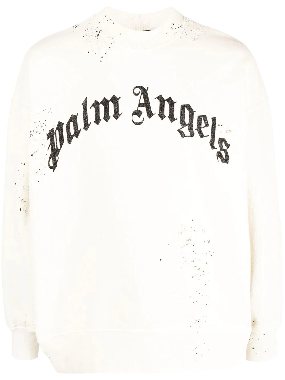 logo-print distressed-finish sweatshirt - 1