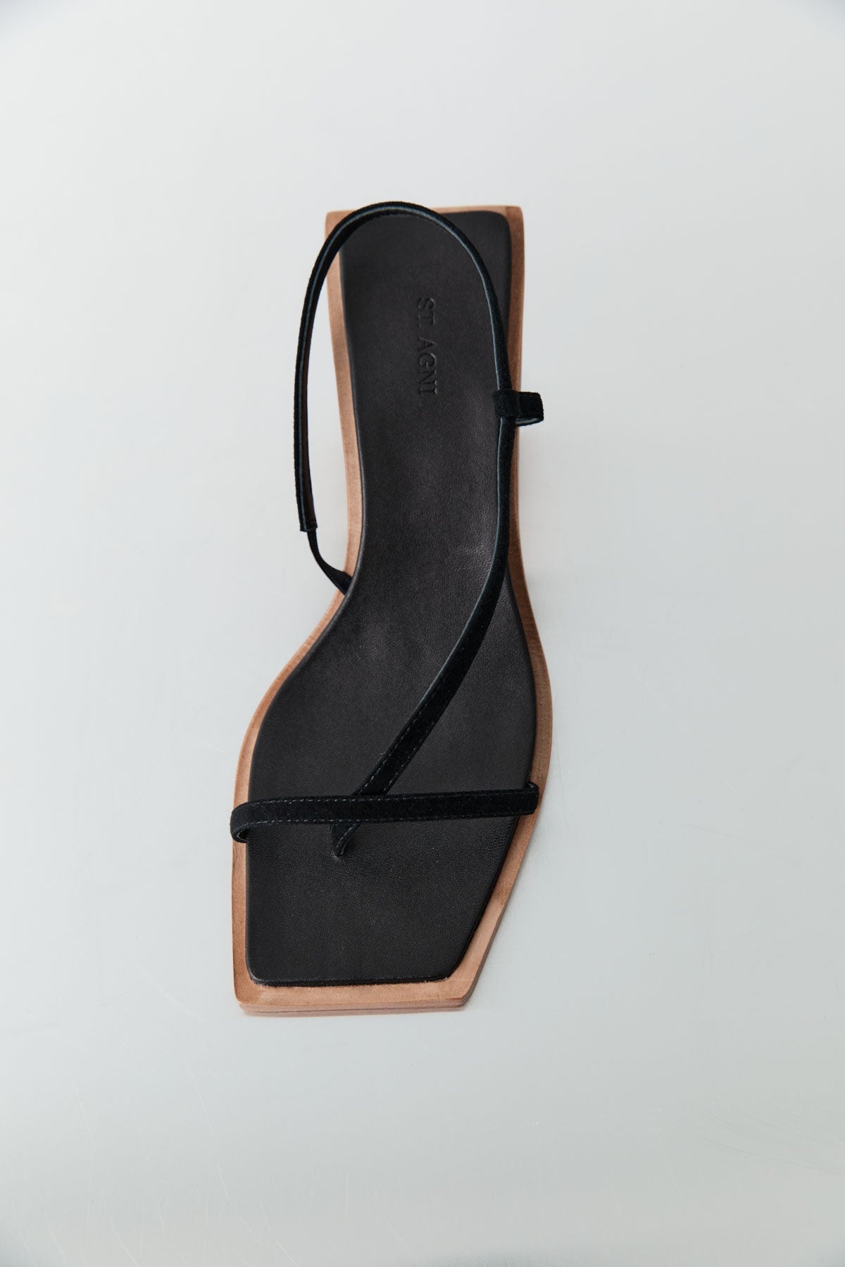 Suede Strap Heel - Black - 3