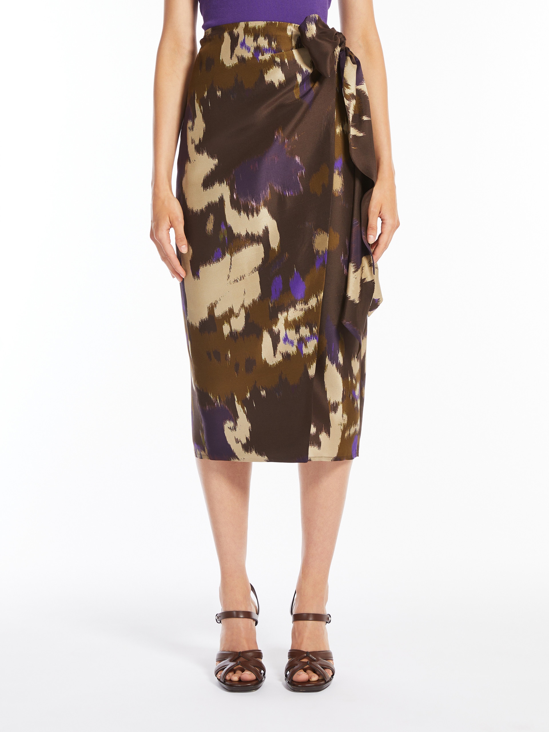 DRITTO Printed shantung skirt - 3