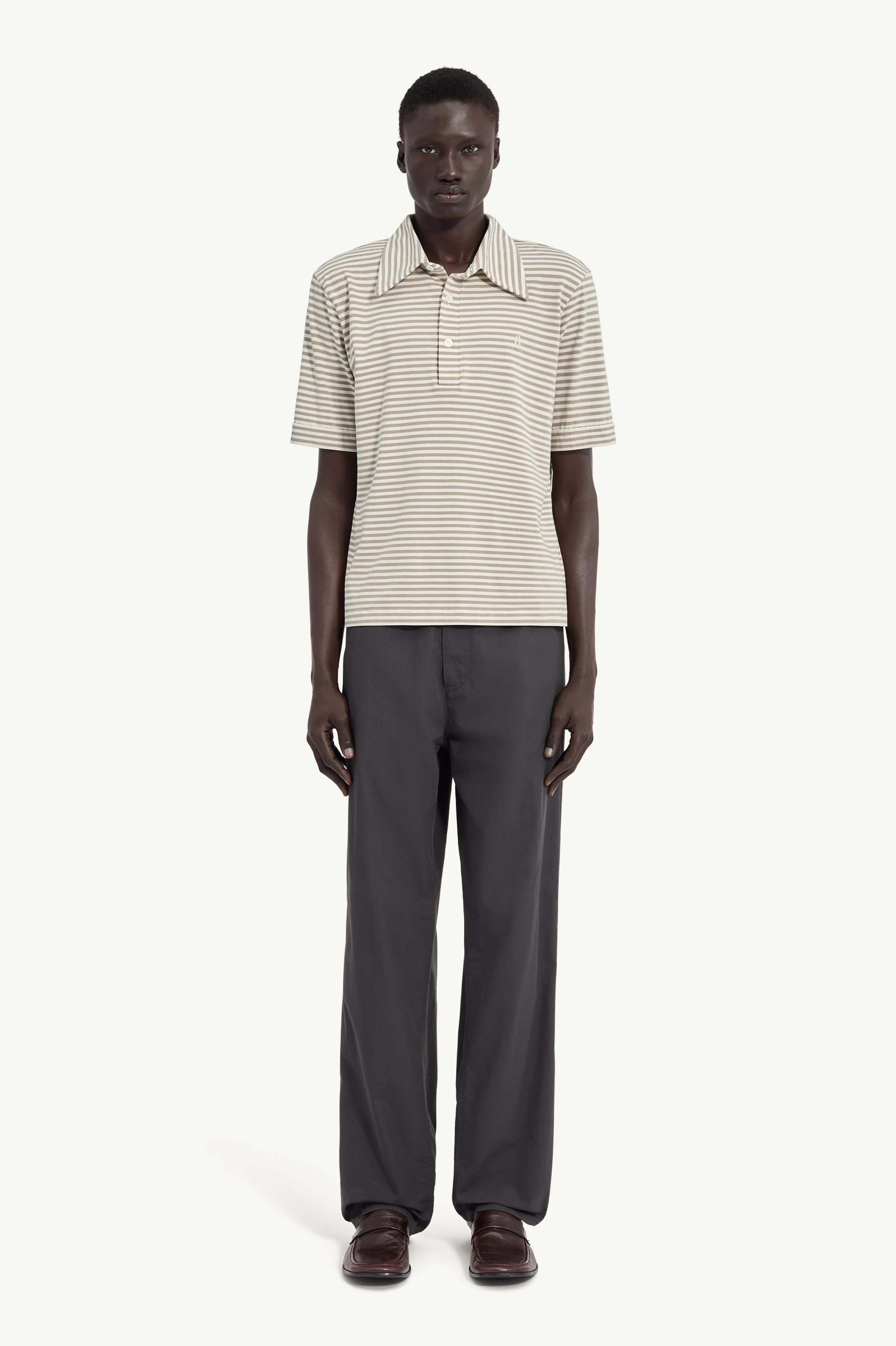 Striped Jersey Polo Shirt - 1